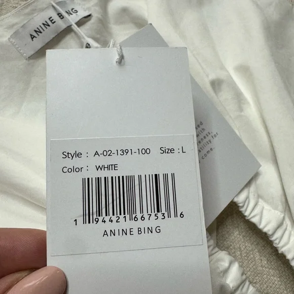 NEW Anine Bing Dione White Poplin Cotton Cut Out Midi Dress L - Picture 5 of 10